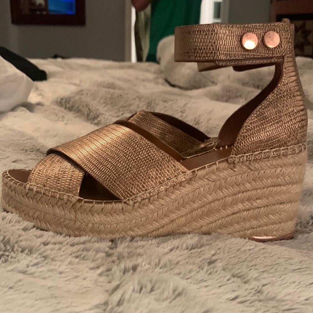 Franco Sarto Rose Gold Espadrille’s